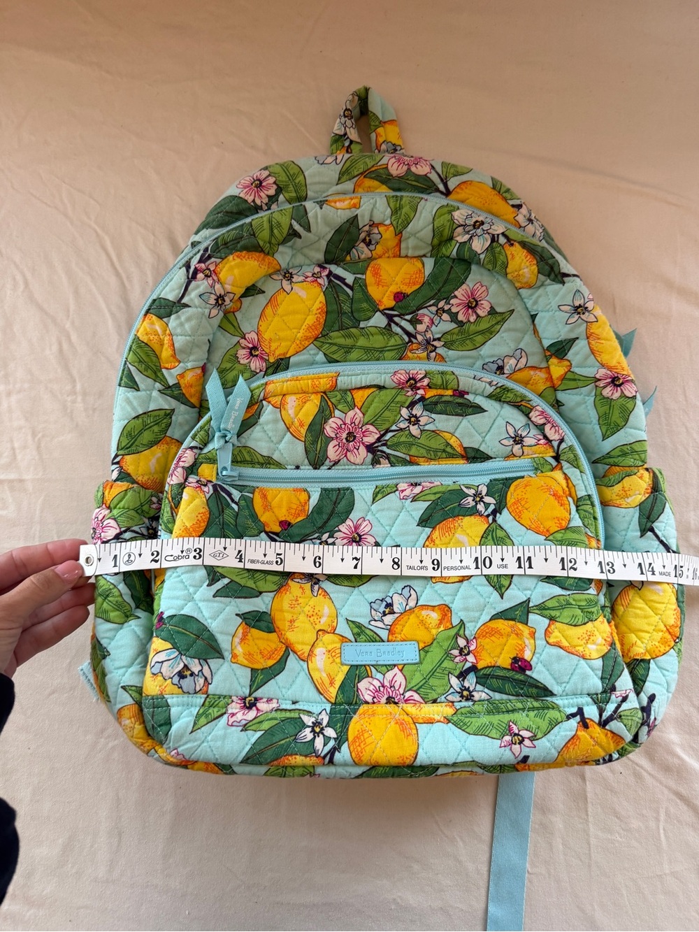 Vera Bradley Lemon Quilted Backpack - Picture 5 of 6
